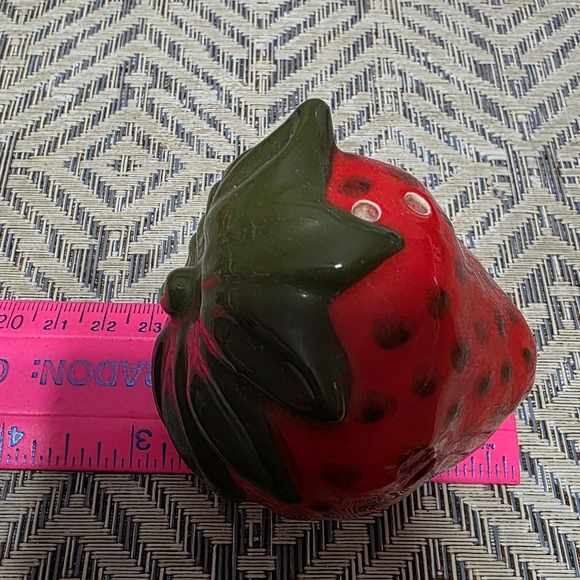 Hand Painted Strawberry Salt And Pepper Shakers #3 - Picture 5 of 8